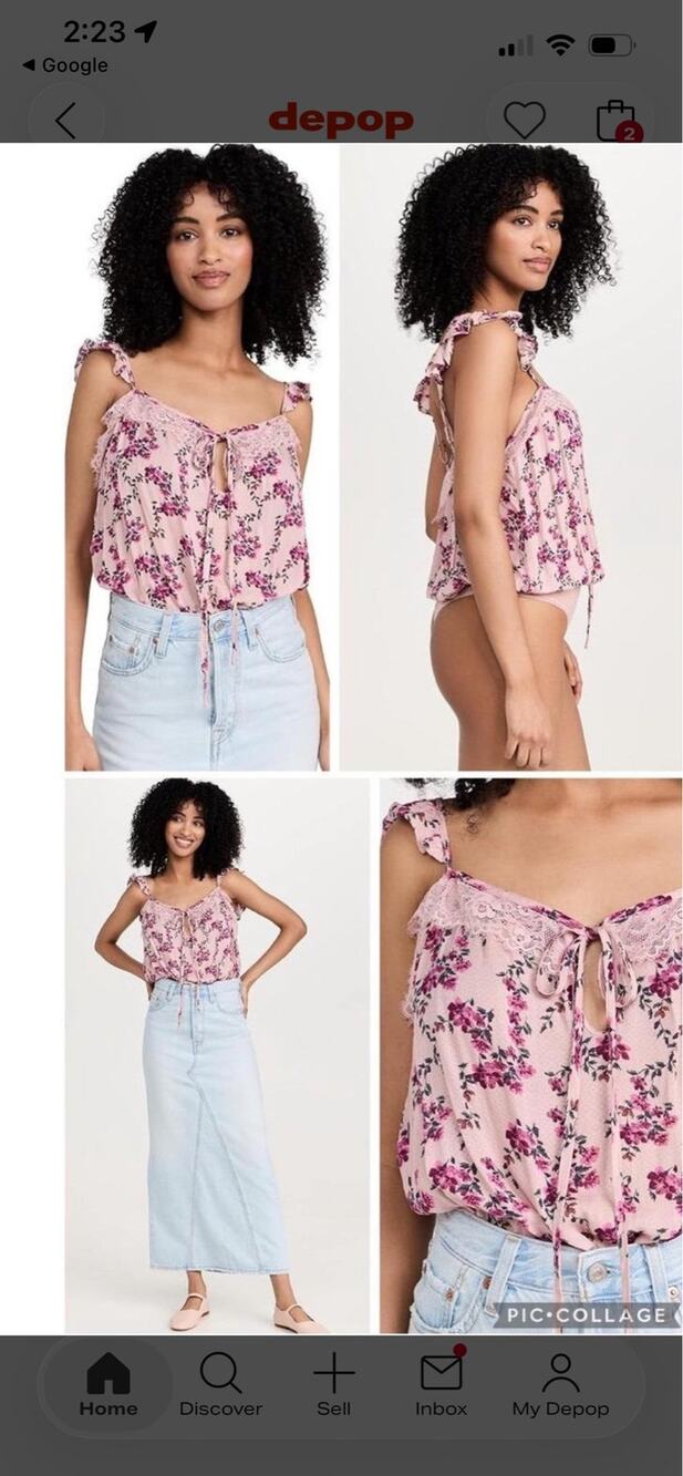 Free People Take It Away Bodysuit in pink floral, NWT 68$
